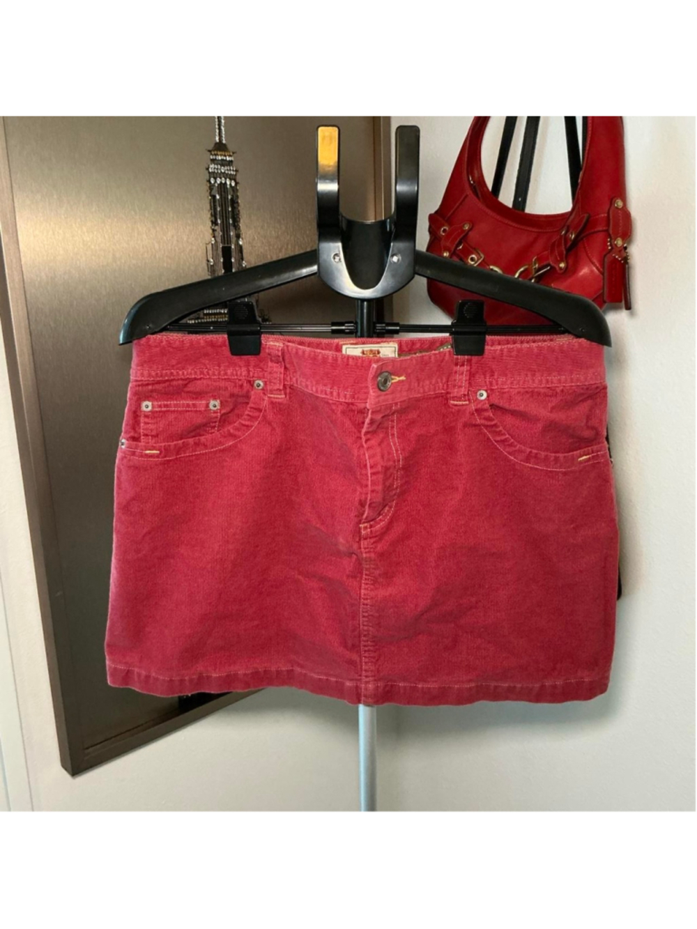 Route 66 Red Corduroy Mini Skirt Y2K Size 16